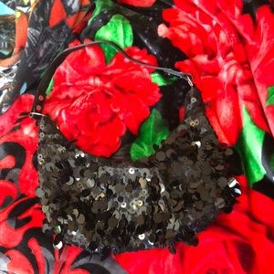 All black sequence purse
